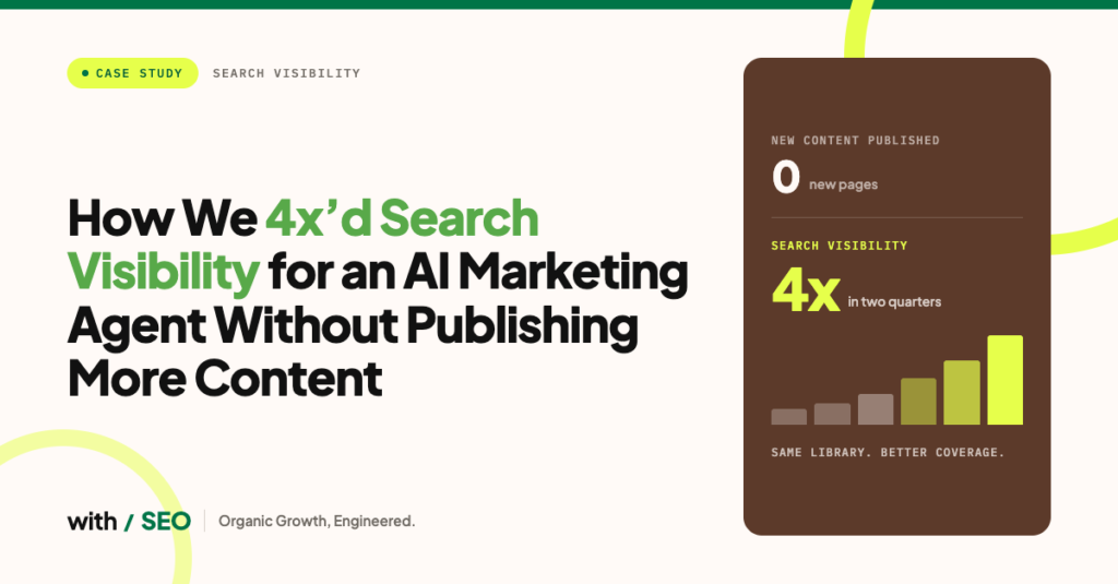 How We 4x’d Search Visibility for an AI Marketing Agent Without Publishing More Content